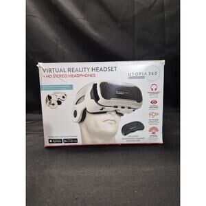 Utopia 360 Virtual Reality 3D Headset + Bluetooth Controller New In Box